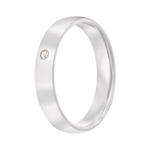 Aller spanninga zilveren relatie ring met 1x 0.015 - 2008425