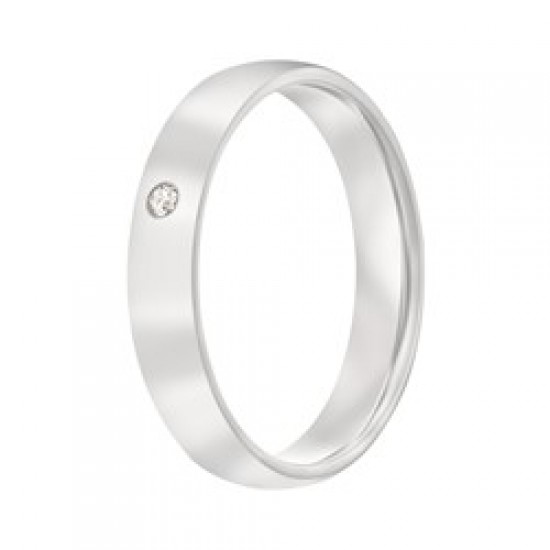 Aller spanninga zilveren relatie ring met 1x 0.015 - 2008425