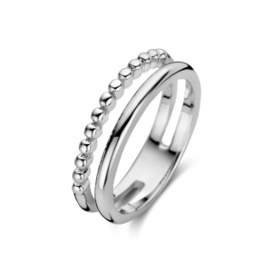 Rosa di luca ring twee banen een met ribbel de andere glad - 2008516