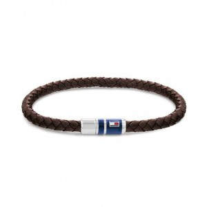 Tommy Hilfiger armband bruin gevlochten leer - 2008573 Tommy Hilfiger armband bruin gevlochten leer - 2008573