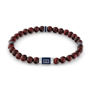 Tommy Hilfiger armband houten kralen op elastiek - 2008574 Tommy Hilfiger armband houten kralen op elastiek - 2008574