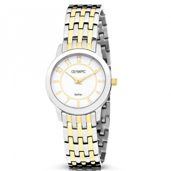 Olympic dames bicolor  horloge staal met stalen band - 2008615