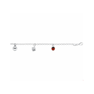 bedelarmband met een lhb, hartje en eikeltje 15 cm - 2009141