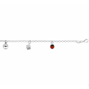 bedelarmband met een lhb, hartje en eikeltje 15 cm - 2009141