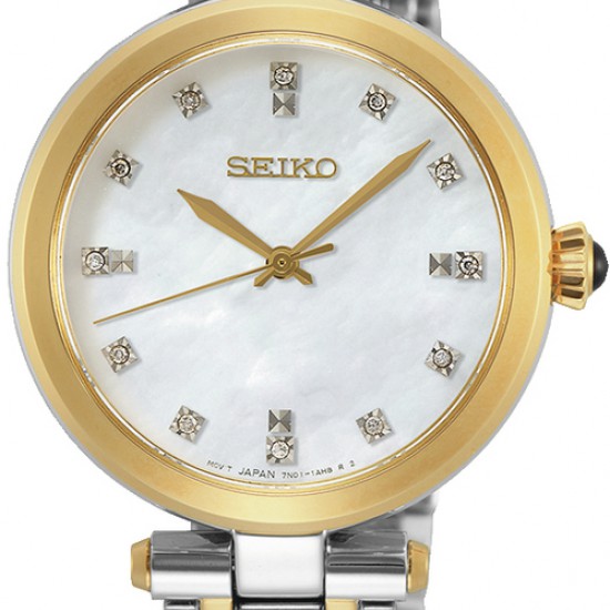 Seiko dames horloge bicolor met briljanten in de wijzerplaat. - 2008628