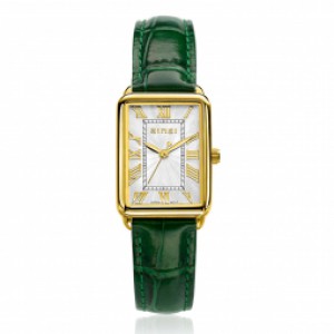 Zinzi goudkleurig horloge elegance 28mm witte wijzerplaat en groene band - 2008664 Zinzi goudkleurig horloge elegance 28mm witte wijzerplaat en groene band - 2008664