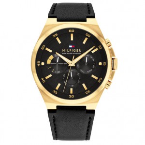 Tommy Hilfiger heren horloge Dexter, double met zwart lederen band - 2008848 Tommy Hilfiger heren horloge Dexter, double met zwart lederen band - 2008848