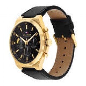 Tommy Hilfiger heren horloge Dexter, double met zwart lederen band - 2008848 Tommy Hilfiger heren horloge Dexter, double met zwart lederen band - 2008848