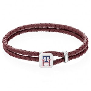 Tommy Hilfiger armband dubbel gevlochten roodbruin - 2008866 Tommy Hilfiger armband dubbel gevlochten roodbruin - 2008866