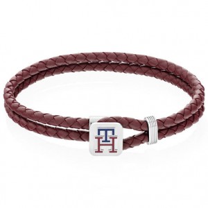 Tommy Hilfiger armband dubbel gevlochten roodbruin - 2008866 Tommy Hilfiger armband dubbel gevlochten roodbruin - 2008866