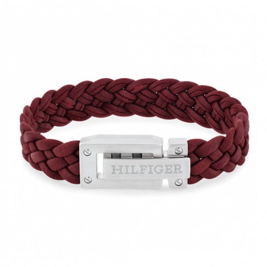 Tommy Hilfiger armband gevlochten roodbruin - 2008867