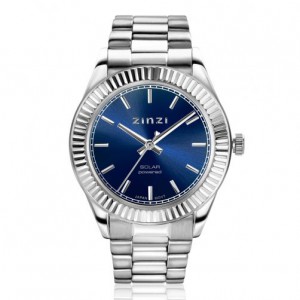 Zinzi horloge solaris blauwe wijzerplaat stalen band 36mm - 2008960 Zinzi horloge solaris blauwe wijzerplaat stalen band 36mm - 2008960