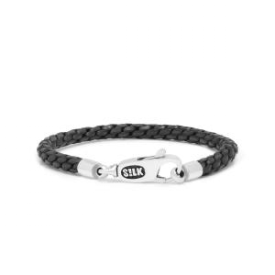 Silk leren armband met karabijn sluiting - 2009043