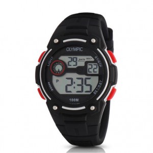 Olympic horloge digitaal kids zwt/rood - 2009130 Olympic horloge digitaal kids zwt/rood - 2009130