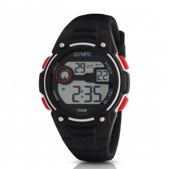 Olympic horloge digitaal kids zwt/rood - 2009130