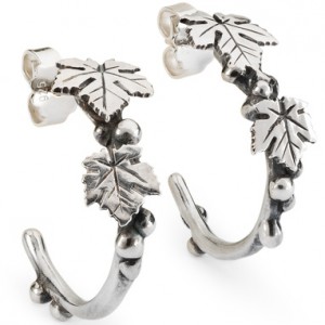 Trollbeads, halve oorring Wijn hoops - 2009156