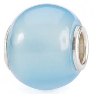 Trollbeads:  licht blauwe agaat, rond - 2009160
