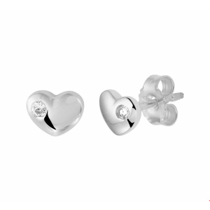 oorknoppen hart zirkonia - 2010322