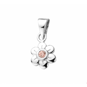 hanger bloem roze zirkonia - 2010098