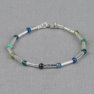 By Jeh armband zilver met groene/ blauwe edelstenen - 2009327