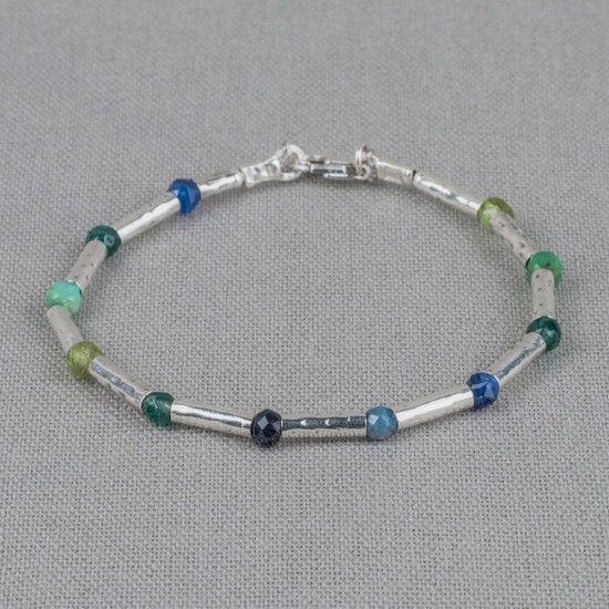 By Jeh armband zilver met groene/ blauwe edelstenen - 2009327