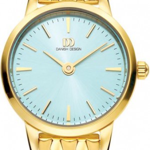 Danish design dames horloge goudkleur met blauwe plaat - 2009362 Danish design dames horloge goudkleur met blauwe plaat - 2009362