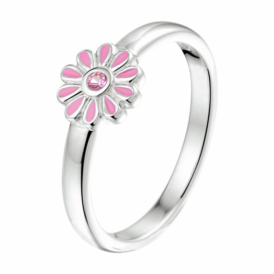 ring bloem roze zirkonia - 2008357