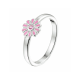 ring bloem roze zirkonia - 2008357