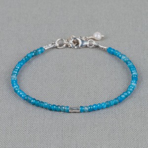 Jeh jewels; armband Apatiet en zilveren buisje en sluiting - 2009422 Jeh jewels; armband Apatiet en zilveren buisje en sluiting - 2009422