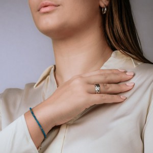 Jeh jewels; armband Apatiet en zilveren buisje en sluiting - 2009422 Jeh jewels; armband Apatiet en zilveren buisje en sluiting - 2009422