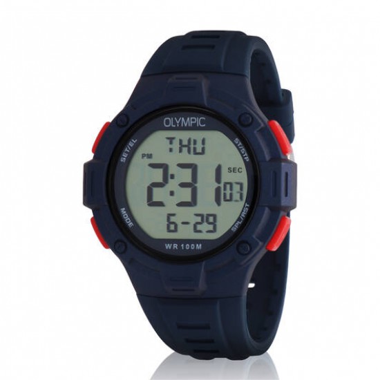 Olympic digitaal horloge blauw/rood - 2009439