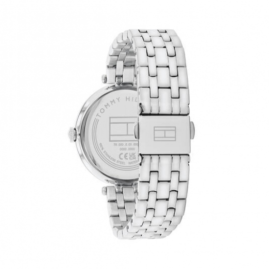 Tommy Hilfiger dames horloge Nathalie, 34 mm zilverkleur met zirconia in de lunette - 2009477