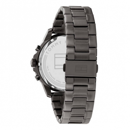 Tommy Hilfiger heren horloge Henry, 44mm 5bar chrono zwarte plaat rose accenten - 2009482