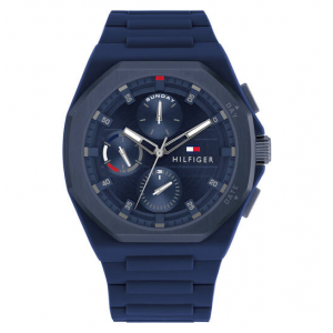 Tommy Hilfiger heren horloge Neo blauwe chrono plaat en siliconen band 5 bar - 2009493 Tommy Hilfiger heren horloge Neo blauwe chrono plaat en siliconen band 5 bar - 2009493