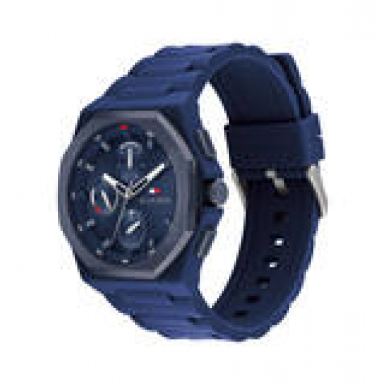 Tommy Hilfiger heren horloge Neo blauwe chrono plaat en siliconen band 5 bar - 2009493