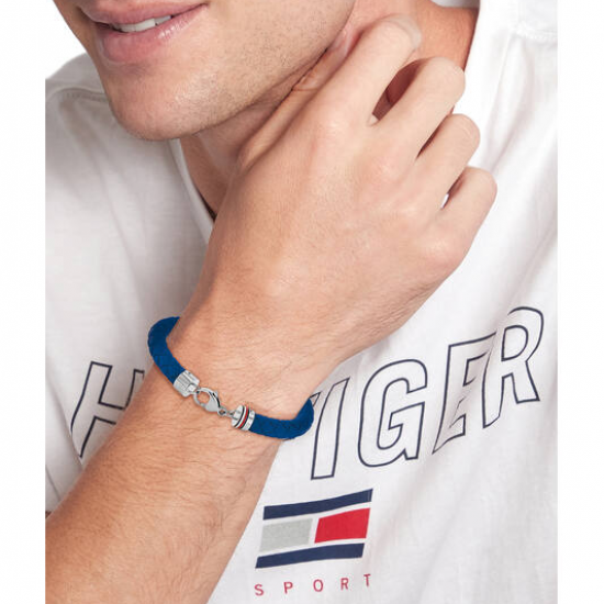 Tommy Hilfiger siliconen gevlochten band blauw - 2009497