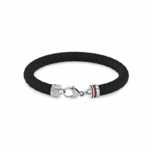Tommy Hilfiger siliconen gevlochten band zwart - 2009500