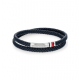 Tommy Hilfiger gevlochten leren dubbele  band blauw - 2009503