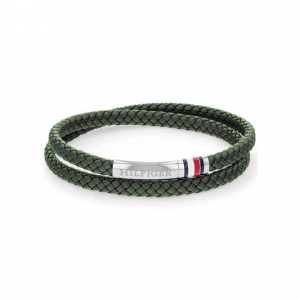 Tommy Hilfiger gevlochten leren dubbele  band groen - 2009504