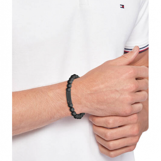 Tommy Hilfiger kralen armband zwarte onix - 2009505