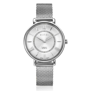 ZINZI Horloge 34mm zilverkleur met mesh band en romeinse plaat - 2009542 ZINZI Horloge 34mm zilverkleur met mesh band en romeinse plaat - 2009542