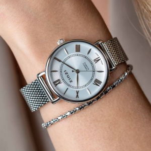 ZINZI Horloge 34mm zilverkleur met mesh band en romeinse plaat - 2009542 ZINZI Horloge 34mm zilverkleur met mesh band en romeinse plaat - 2009542