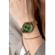 ZINZI Horloge 34mm geel verguld met mesh band en groene romeinse plaat - 2009544