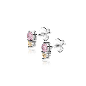 Zinzi zilveren oorknop roze en gele zirconia - 2009576 Zinzi zilveren oorknop roze en gele zirconia - 2009576