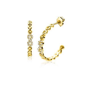 ZINZI Zlv. steekcreolen gg.verguld infinity en zirconia's - 2009607 ZINZI Zlv. steekcreolen gg.verguld infinity en zirconia's - 2009607