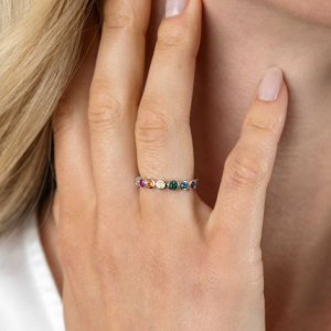 ZINZI Zlv aanschuifring ronde kastjes regnboog - 2009637 ZINZI Zlv aanschuifring ronde kastjes regnboog - 2009637