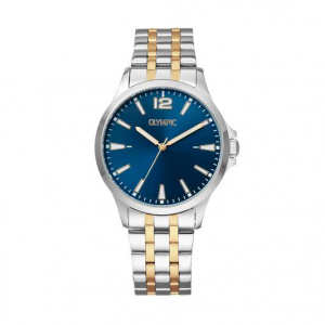 Olympic heren horloge stalen bicolor  band en kast blauwe wijzerplaat - 2009673 Olympic heren horloge stalen bicolor  band en kast blauwe wijzerplaat - 2009673