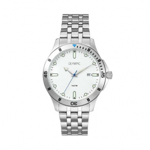 Olympic heren horloge stalen band en kast witte wijzerplaat - 2009675 Olympic heren horloge stalen band en kast witte wijzerplaat - 2009675