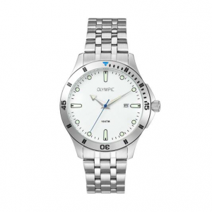 Olympic heren horloge stalen band en kast witte wijzerplaat - 2009675 Olympic heren horloge stalen band en kast witte wijzerplaat - 2009675