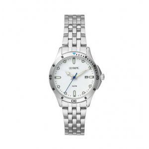 OLYMPIC dames horloge met stalen kast en band witte plaat - 2009683 OLYMPIC dames horloge met stalen kast en band witte plaat - 2009683